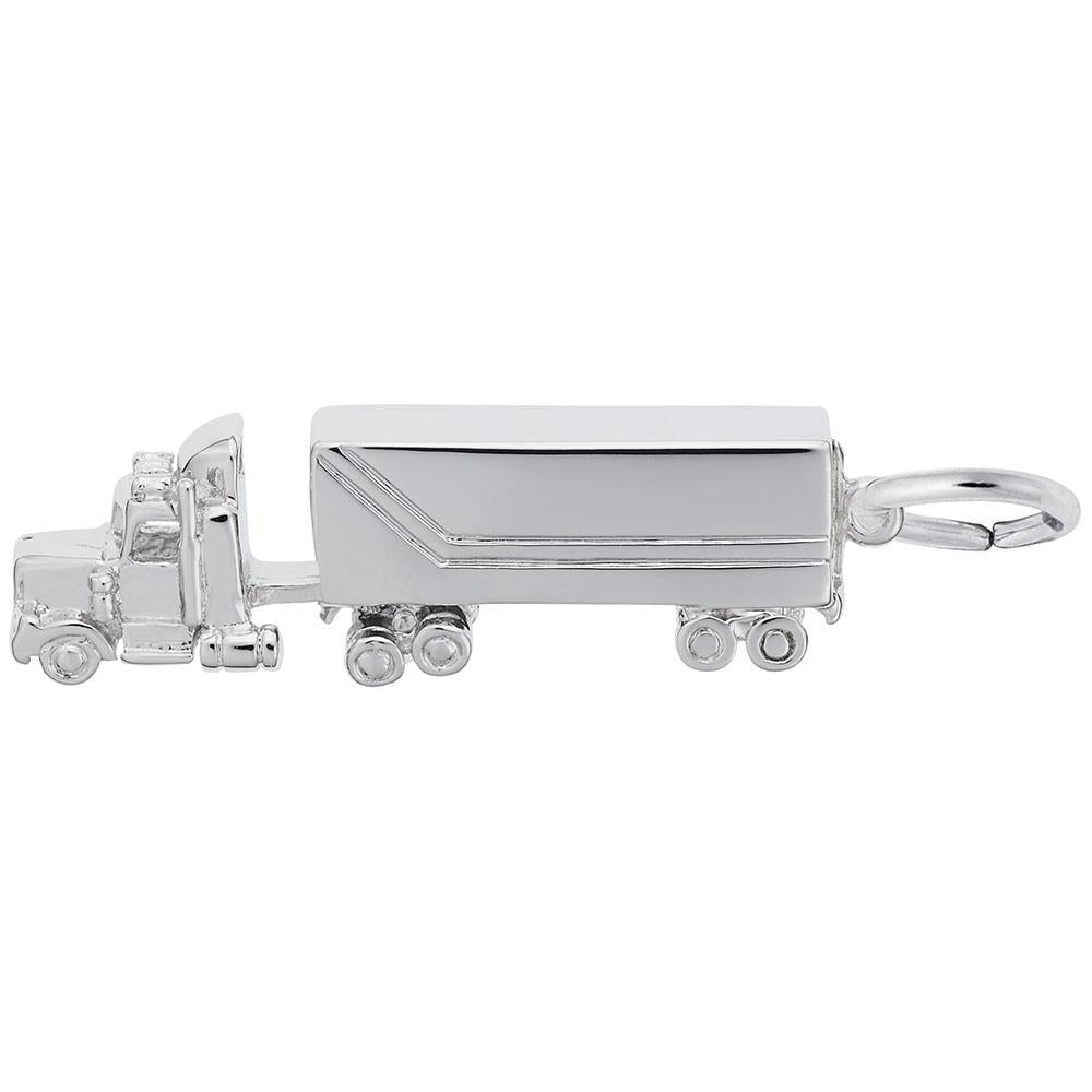 Semi Truck Charm / Sterling Silver