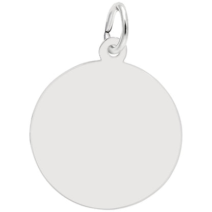 sterling silver happy anniversary disc charm reverse side with smooth saurface for engraving