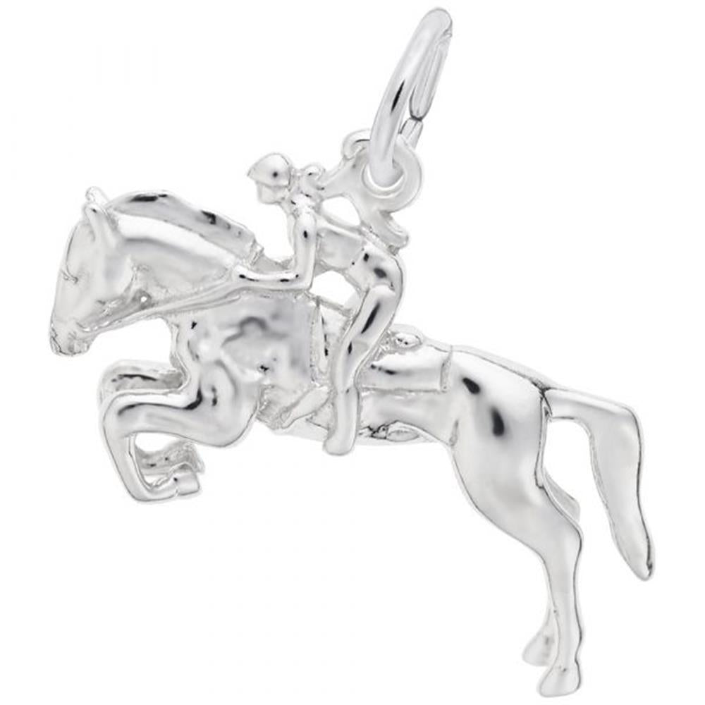 Horse and Rider Charm / Sterling Silver