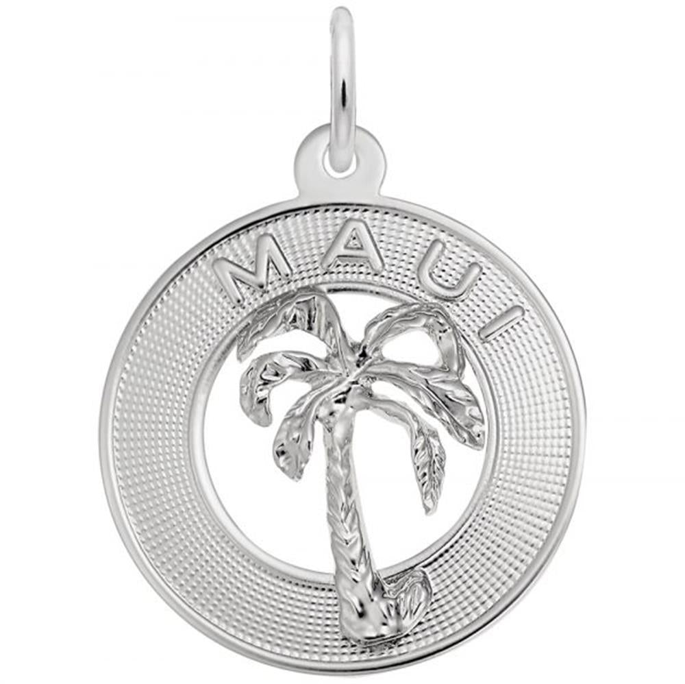 Maui Palm Charm / Sterling Silver