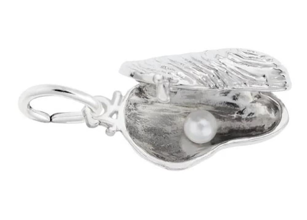 Oyster with Pearl Charm / Sterling Silver