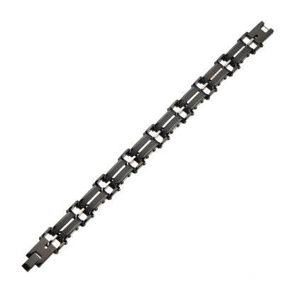 Men's Black Carbon Fiber and Matte Finish ID Link Bracelet