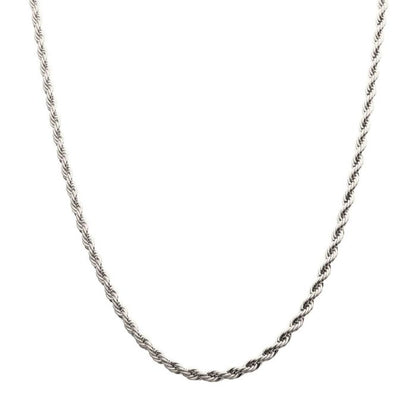 A close-up image of the INOX 6mm Steel Rope Chain (22"). The stainless steel necklace from INOX features a twisted rope design and is displayed against a plain white background.