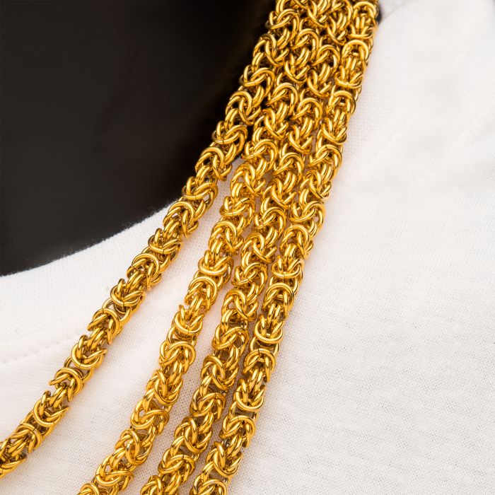 Online 18k Gold Plated Byzantine Chain Necklace